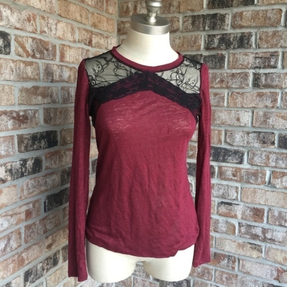 Sanctuary Lace Linen/Nylon Long Sleeves Top XS - Picture 1 of 8